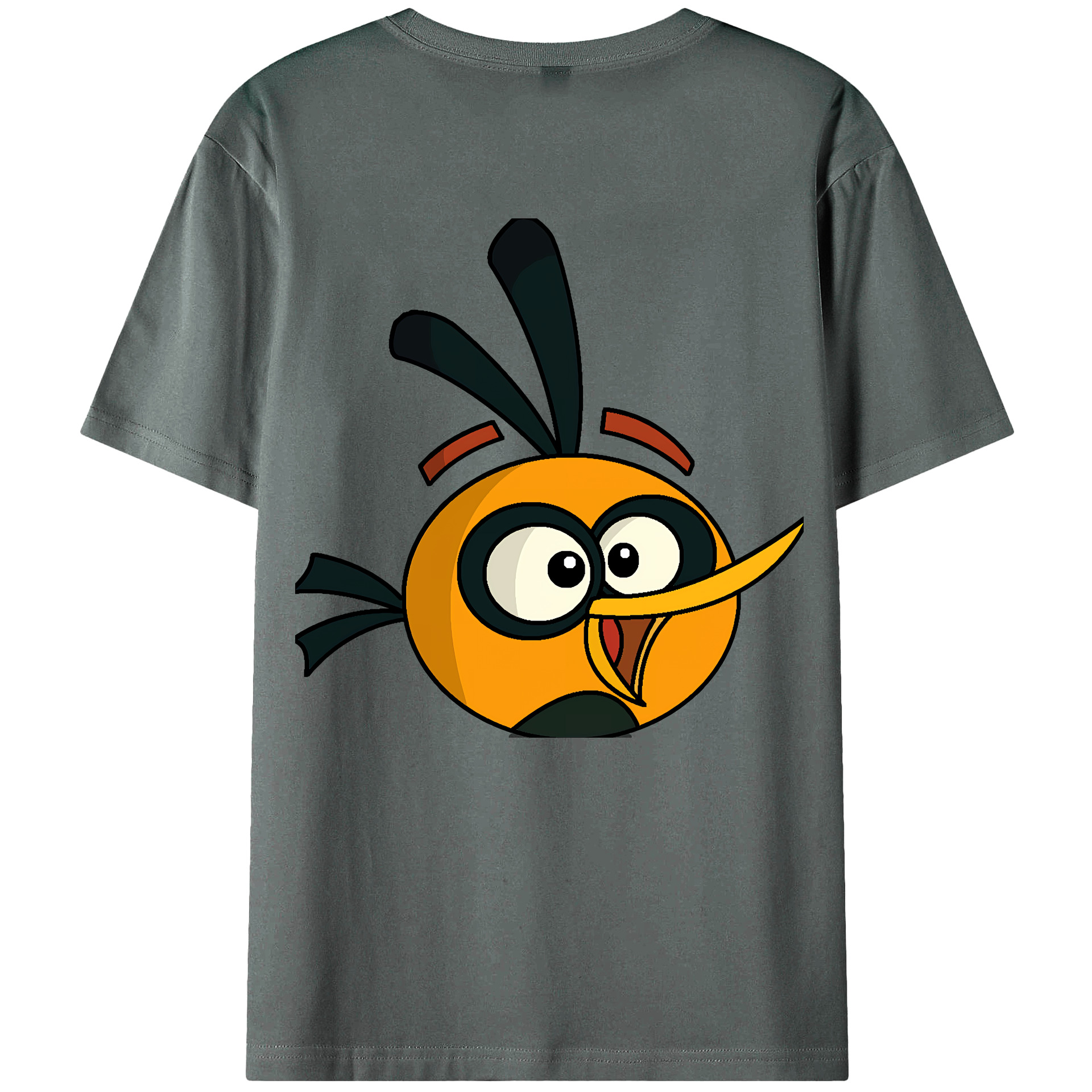 （画像用） Angry Birds アングリーバード 綿100％ メンズ半袖Tシャツ（バックプリント） 通気性